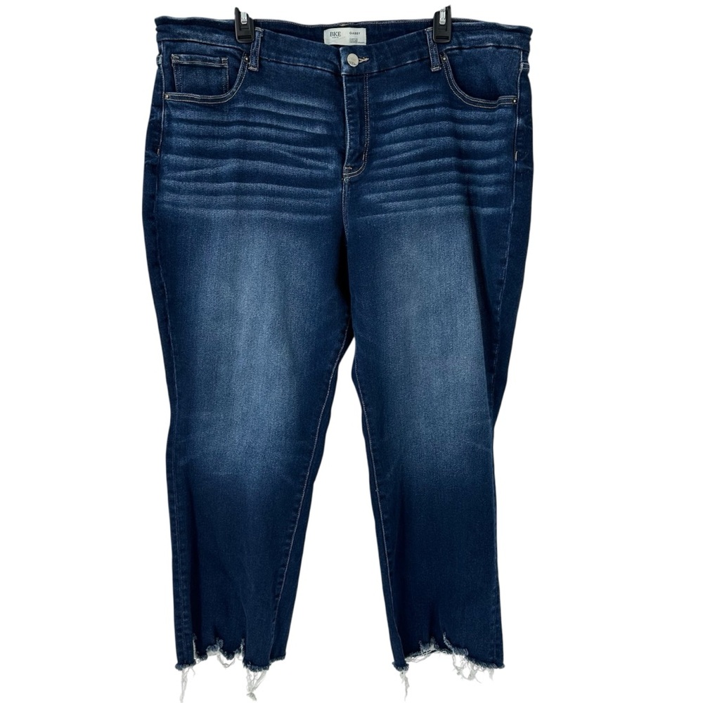 BKE Denim Gabby Curvy Fit High Rise Cropped Straight Dark Wash Sz 38
